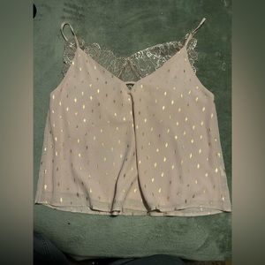 Blue Pepper Pink Tank Top With Gold Flakes NWT